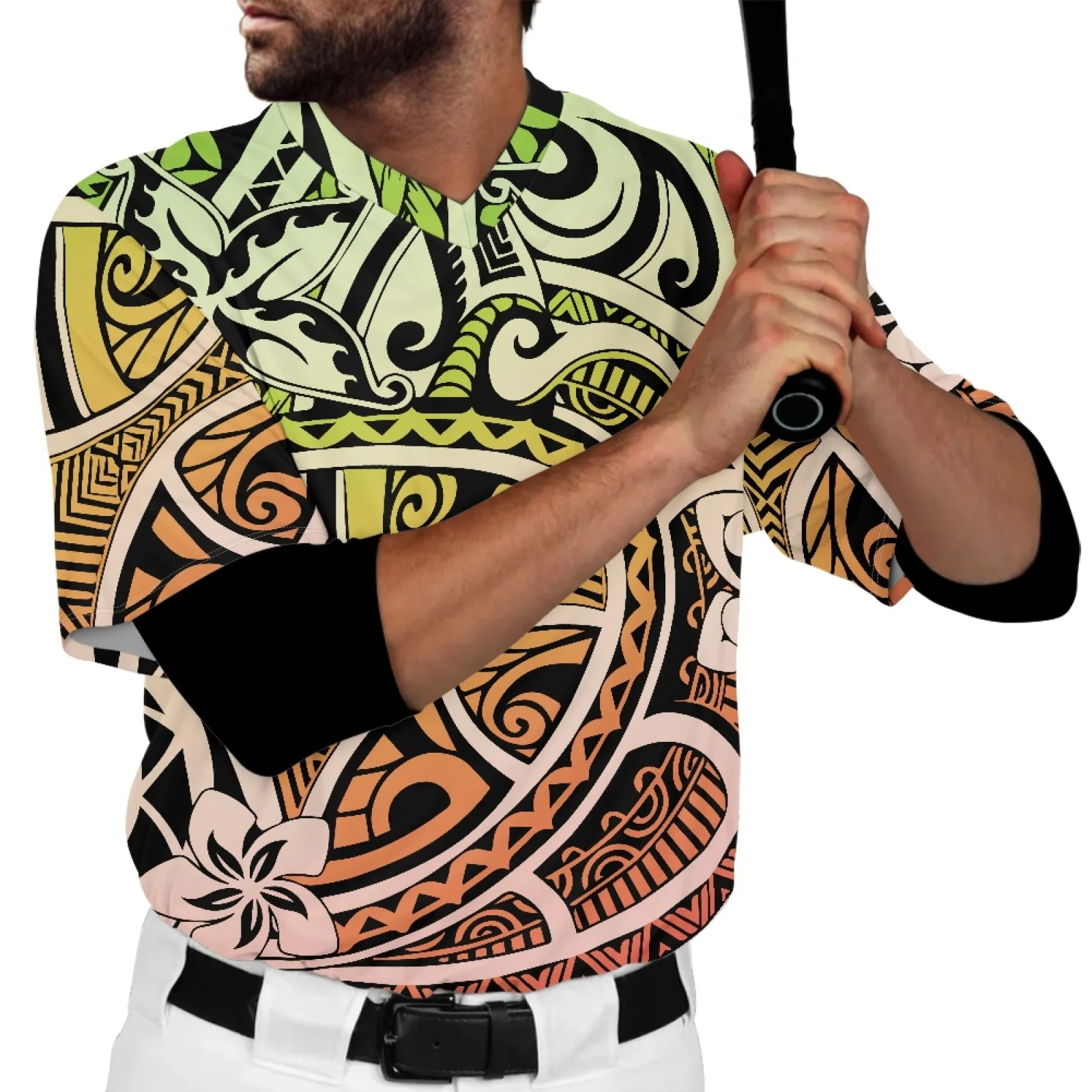 Polinezijos Genčių Havajų Totemas Tattoo Havajai Spaudinių Mens Marškinėliai trumpomis Rankovėmis Sporto Uniformas Beisbolo Jersey S-XXXXL Šalis NAUJAS - 1