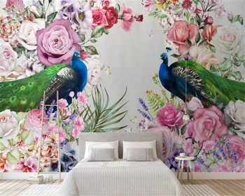 beibehang Vinilo sienos šiuolaikinio meno ranka pieštas povas gėlės, gėlių tapetai kambarį foną tapetai, vaikų kambarys