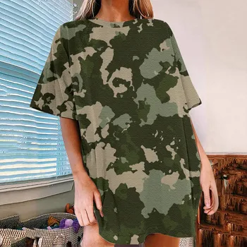 Moteriški Pavasario Vasaros Atspausdintas Trumpas Rankovės O Neck T Shirt Viršuje Įrengtas Viršūnes Moterims Moteriški Viršūnes Tee Marškinėliai